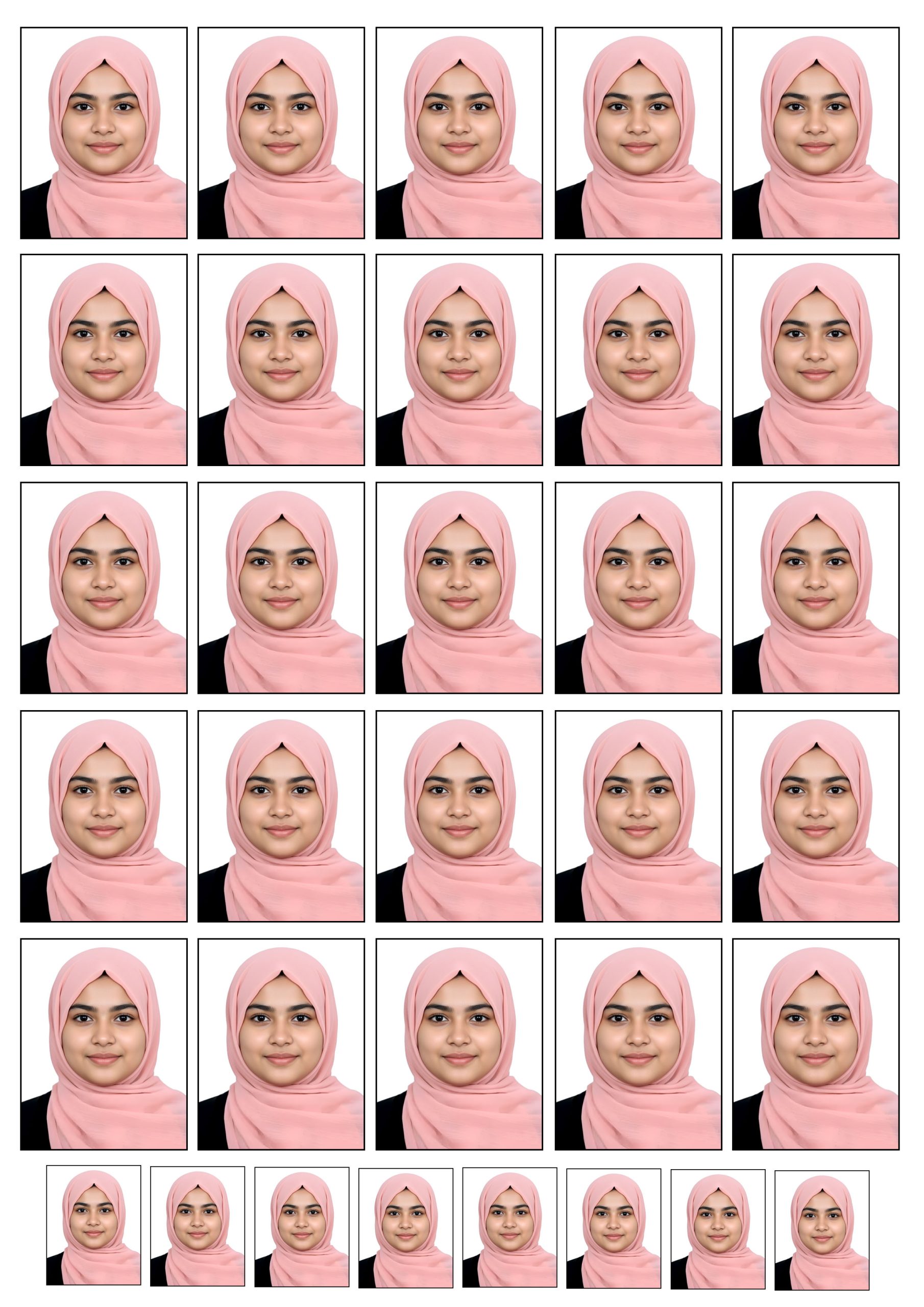 Passport + Stamp Size Photo Print